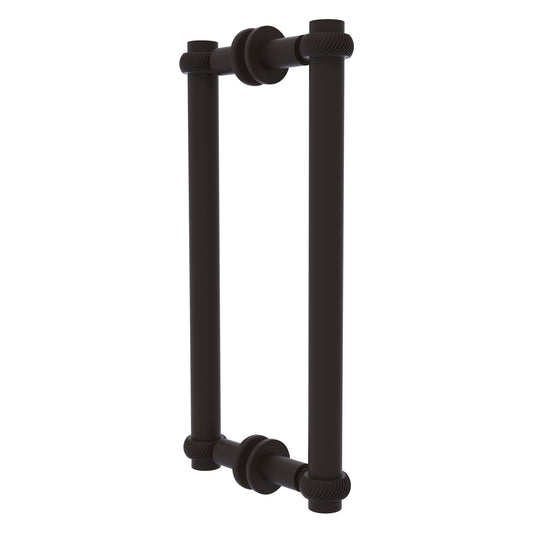 Allied Brass 404T-12BB 13.4" x 7.2" Oil Rubbed Bronze Solid Brass Back-to-Back Shower Door Pull with Twisted Accent
