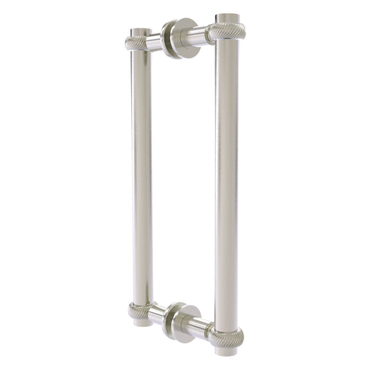 Allied Brass 404T-12BB 13.4" x 7.2" Satin Nickel Solid Brass Back-to-Back Shower Door Pull with Twisted Accent