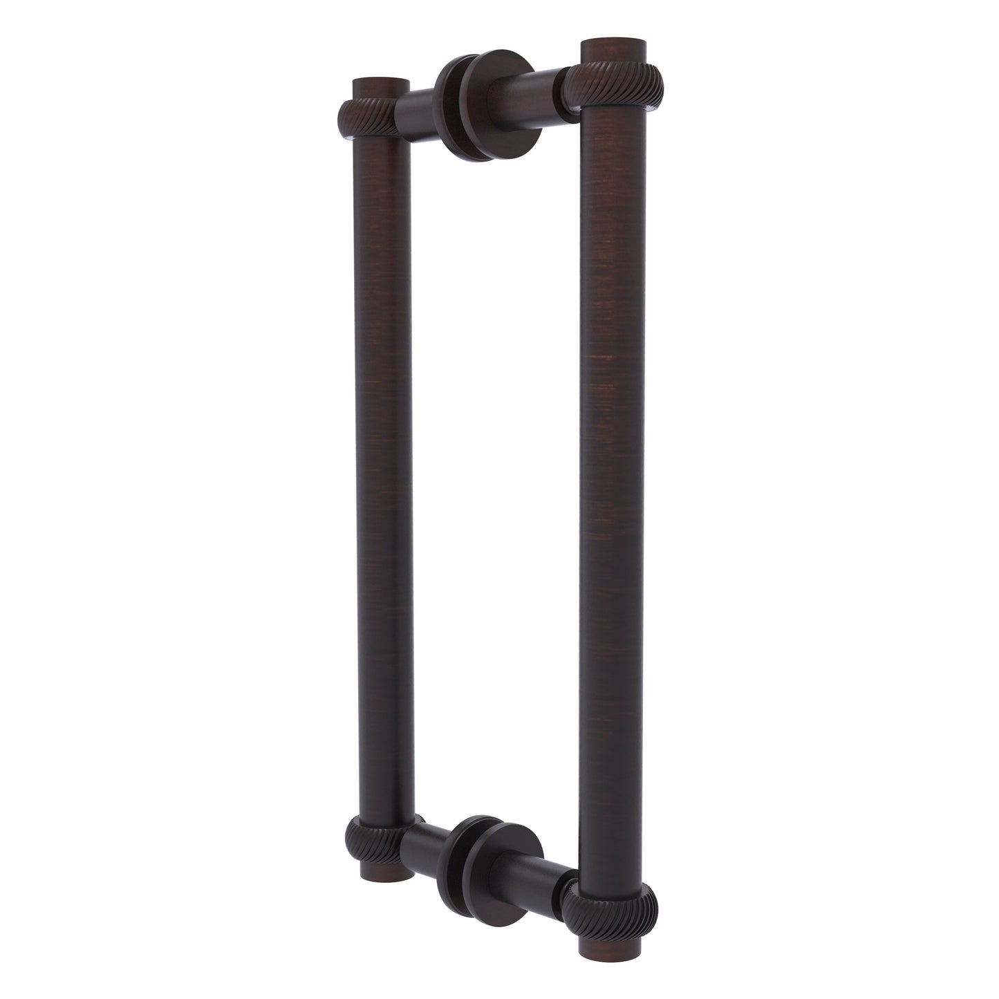 Allied Brass 404T-12BB 13.4" x 7.2" Venetian Bronze Solid Brass Back-to-Back Shower Door Pull with Twisted Accent