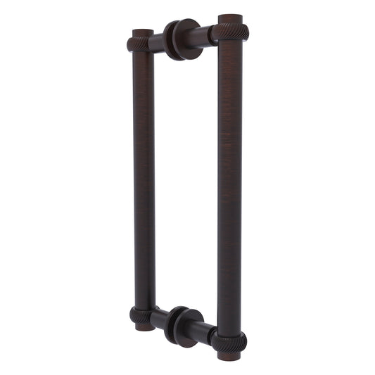 Allied Brass 404T-12BB 13.4" x 7.2" Venetian Bronze Solid Brass Back-to-Back Shower Door Pull with Twisted Accent
