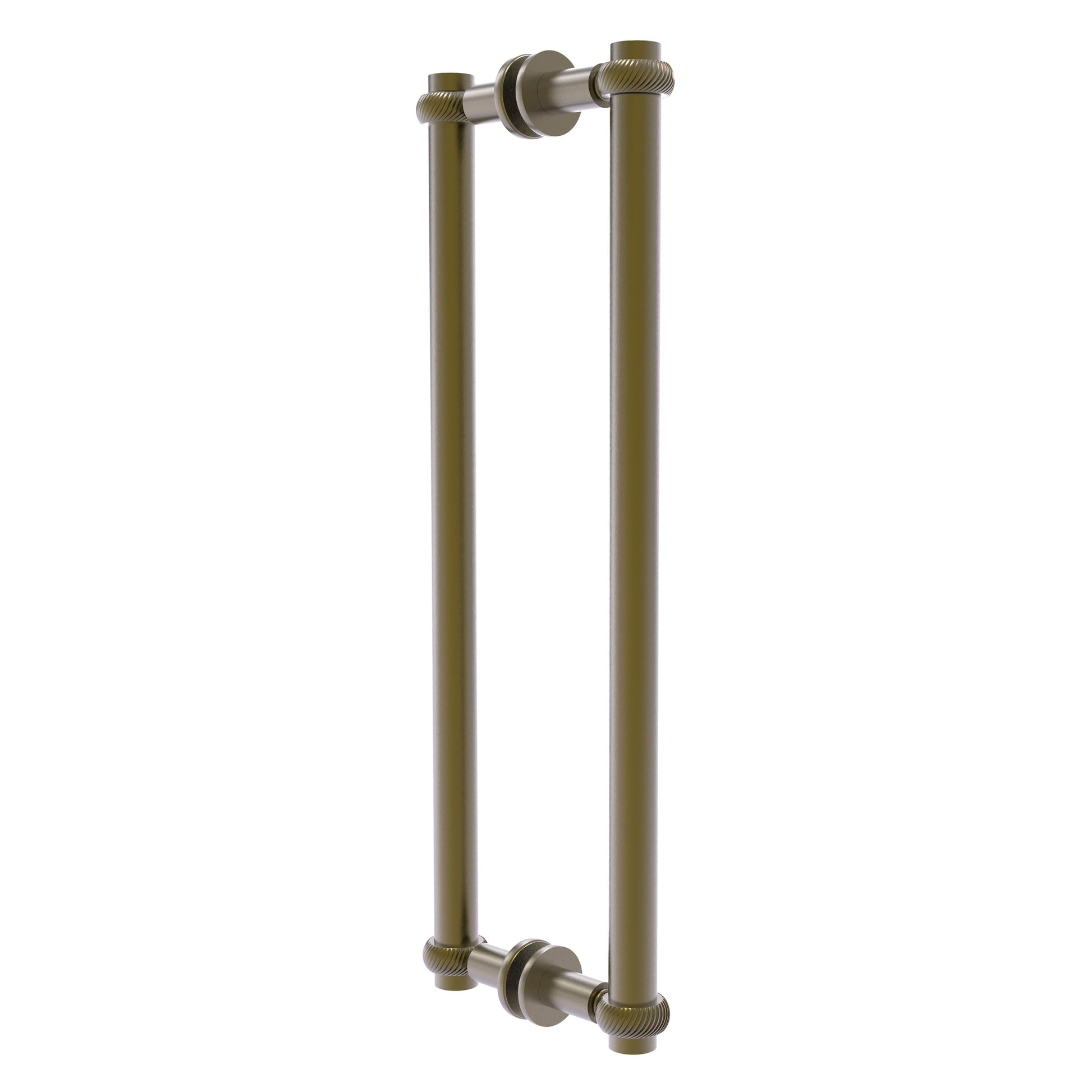 Allied Brass 404T-18BB 19.4" x 7.2" Antique Brass Solid Brass Back-to-Back Shower Door Pull with Twisted Accent