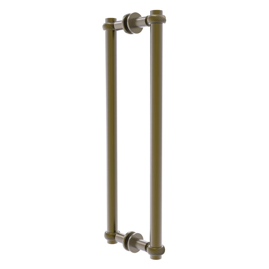 Allied Brass 404T-18BB 19.4" x 7.2" Antique Brass Solid Brass Back-to-Back Shower Door Pull with Twisted Accent