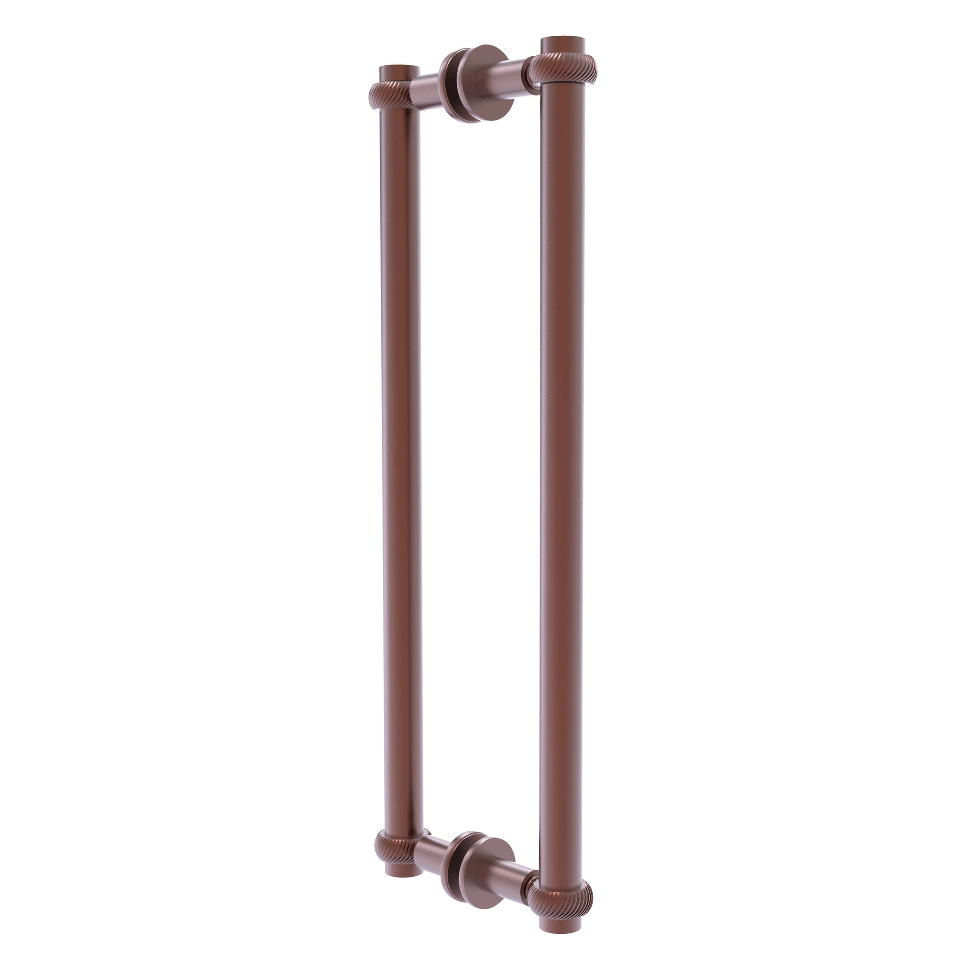 Allied Brass 404T-18BB 19.4" x 7.2" Antique Copper Solid Brass Back-to-Back Shower Door Pull with Twisted Accent