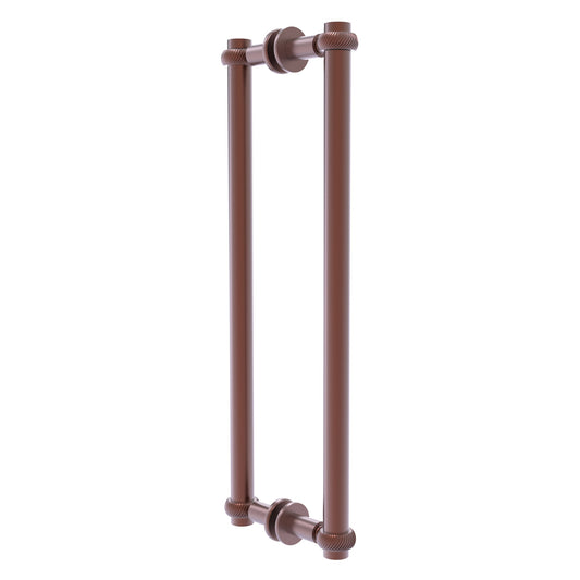 Allied Brass 404T-18BB 19.4" x 7.2" Antique Copper Solid Brass Back-to-Back Shower Door Pull with Twisted Accent