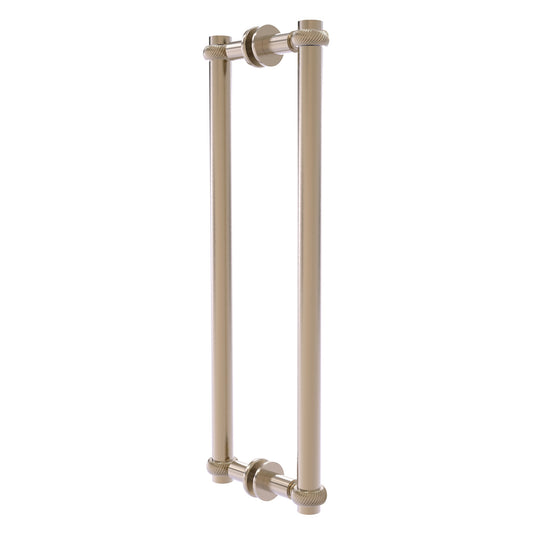 Allied Brass 404T-18BB 19.4" x 7.2" Antique Pewter Solid Brass Back-to-Back Shower Door Pull with Twisted Accent