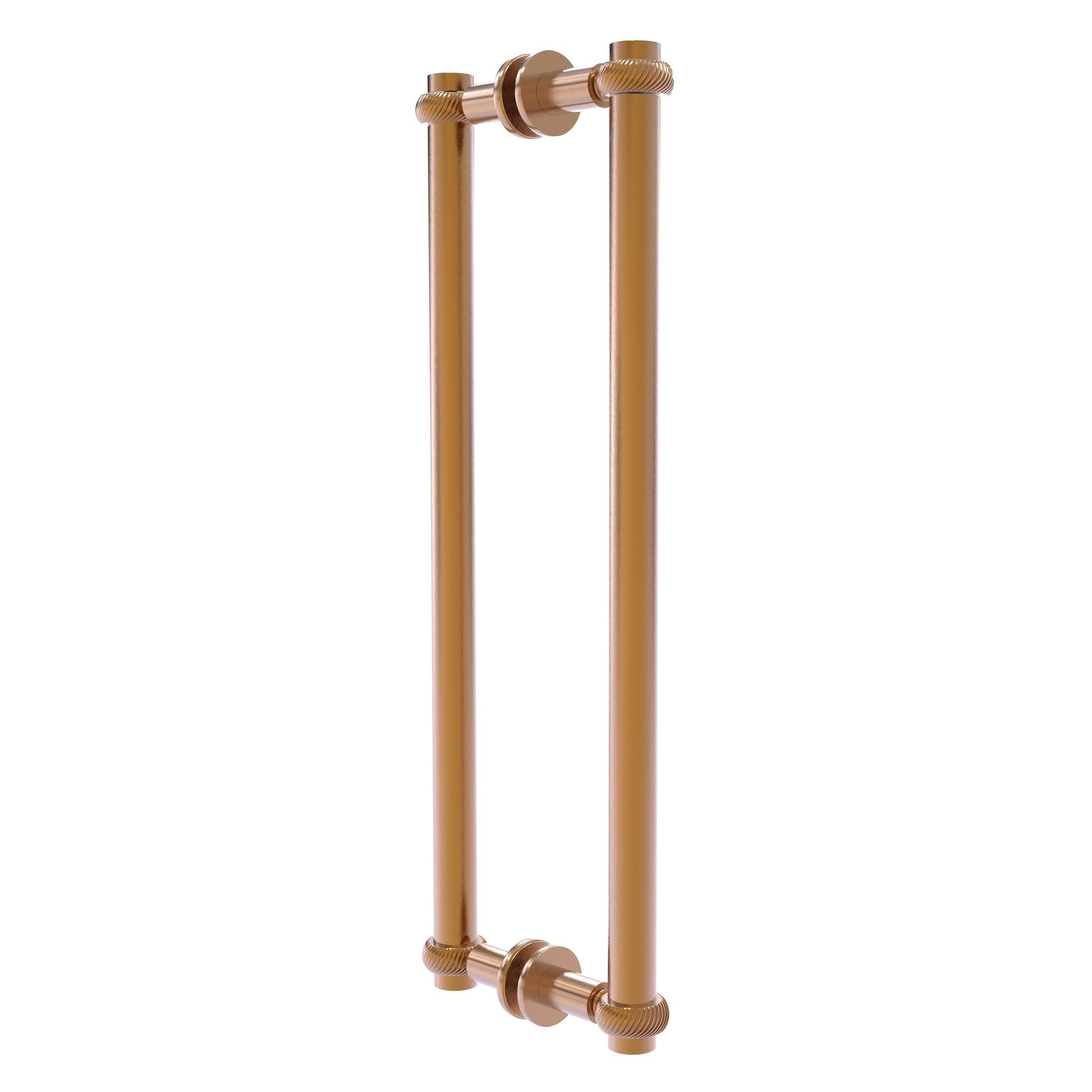 Allied Brass 404T-18BB 19.4" x 7.2" Brushed Bronze Solid Brass Back-to-Back Shower Door Pull with Twisted Accent