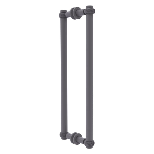 Allied Brass 404T-18BB 19.4" x 7.2" Matte Gray Solid Brass Back-to-Back Shower Door Pull with Twisted Accent
