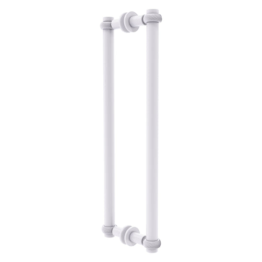 Allied Brass 404T-18BB 19.4" x 7.2" Matte White Solid Brass Back-to-Back Shower Door Pull with Twisted Accent