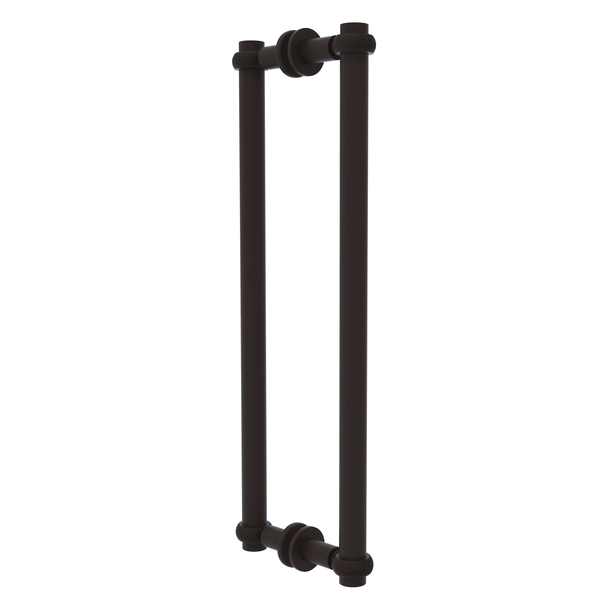 Allied Brass 404T-18BB 19.4" x 7.2" Oil Rubbed Bronze Solid Brass Back-to-Back Shower Door Pull with Twisted Accent