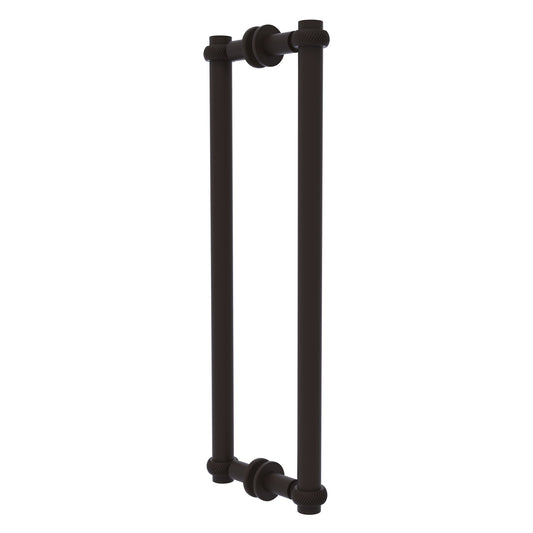 Allied Brass 404T-18BB 19.4" x 7.2" Oil Rubbed Bronze Solid Brass Back-to-Back Shower Door Pull with Twisted Accent