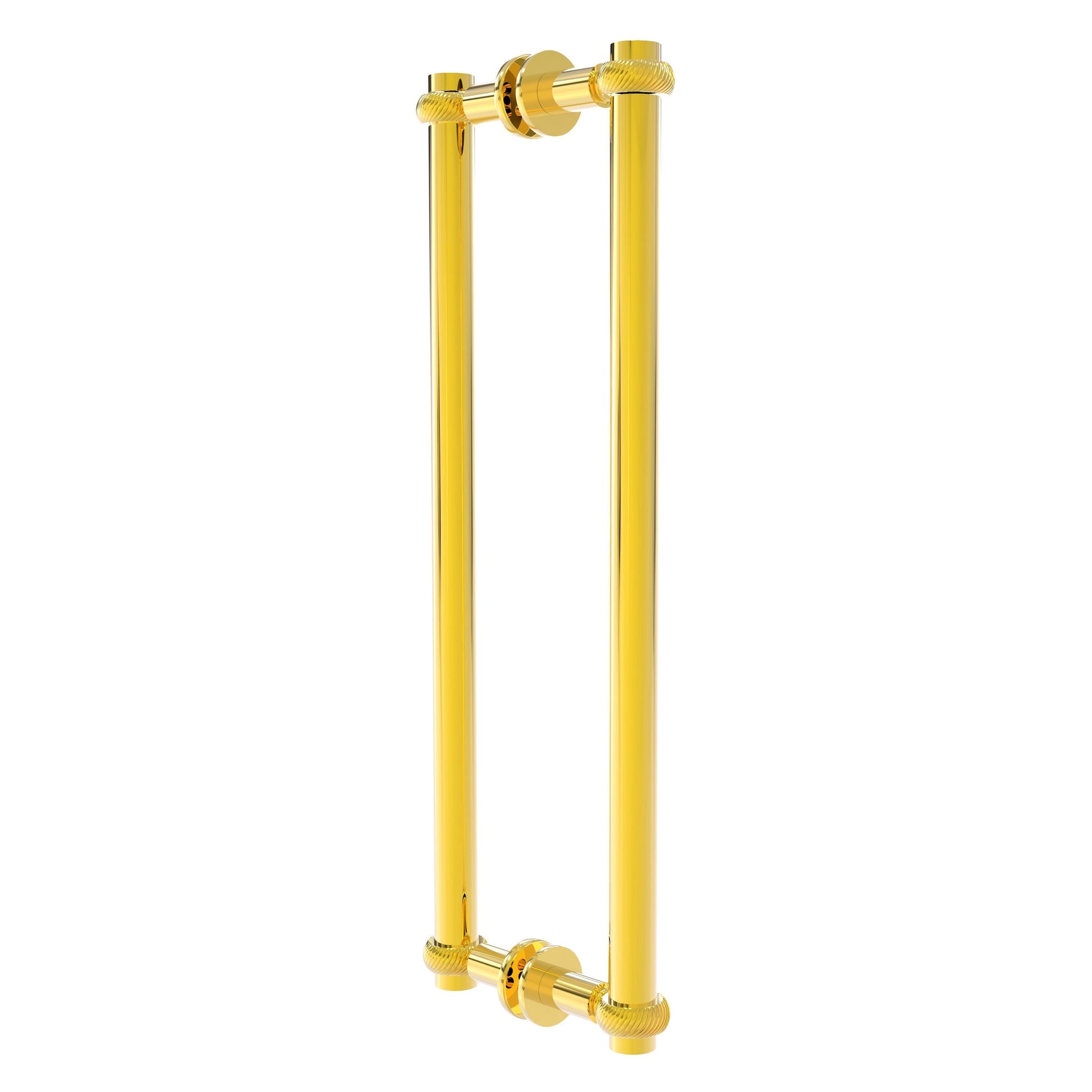 Allied Brass 404T-18BB 19.4" x 7.2" Polished Brass Solid Brass Back-to-Back Shower Door Pull with Twisted Accent