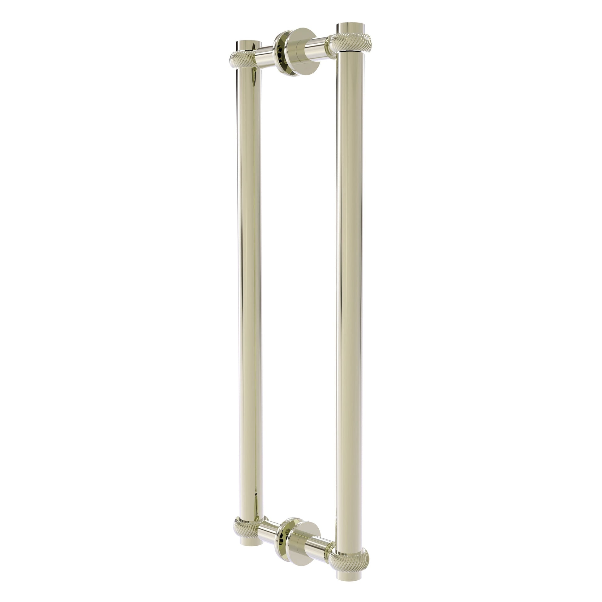 Allied Brass 404T-18BB 19.4" x 7.2" Polished Nickel Solid Brass Back-to-Back Shower Door Pull with Twisted Accent