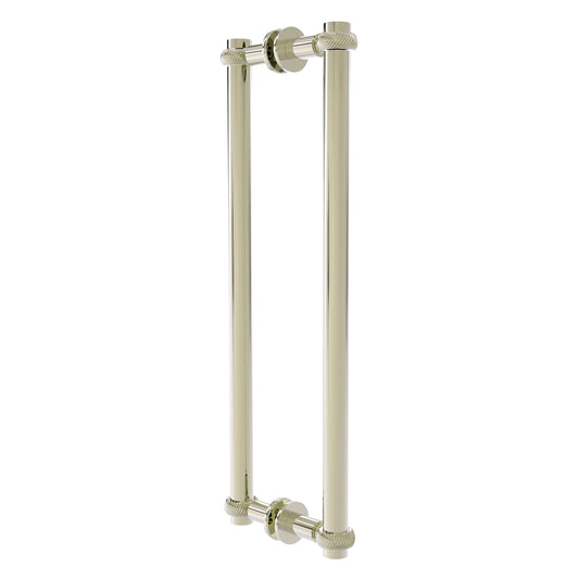 Allied Brass 404T-18BB 19.4" x 7.2" Polished Nickel Solid Brass Back-to-Back Shower Door Pull with Twisted Accent