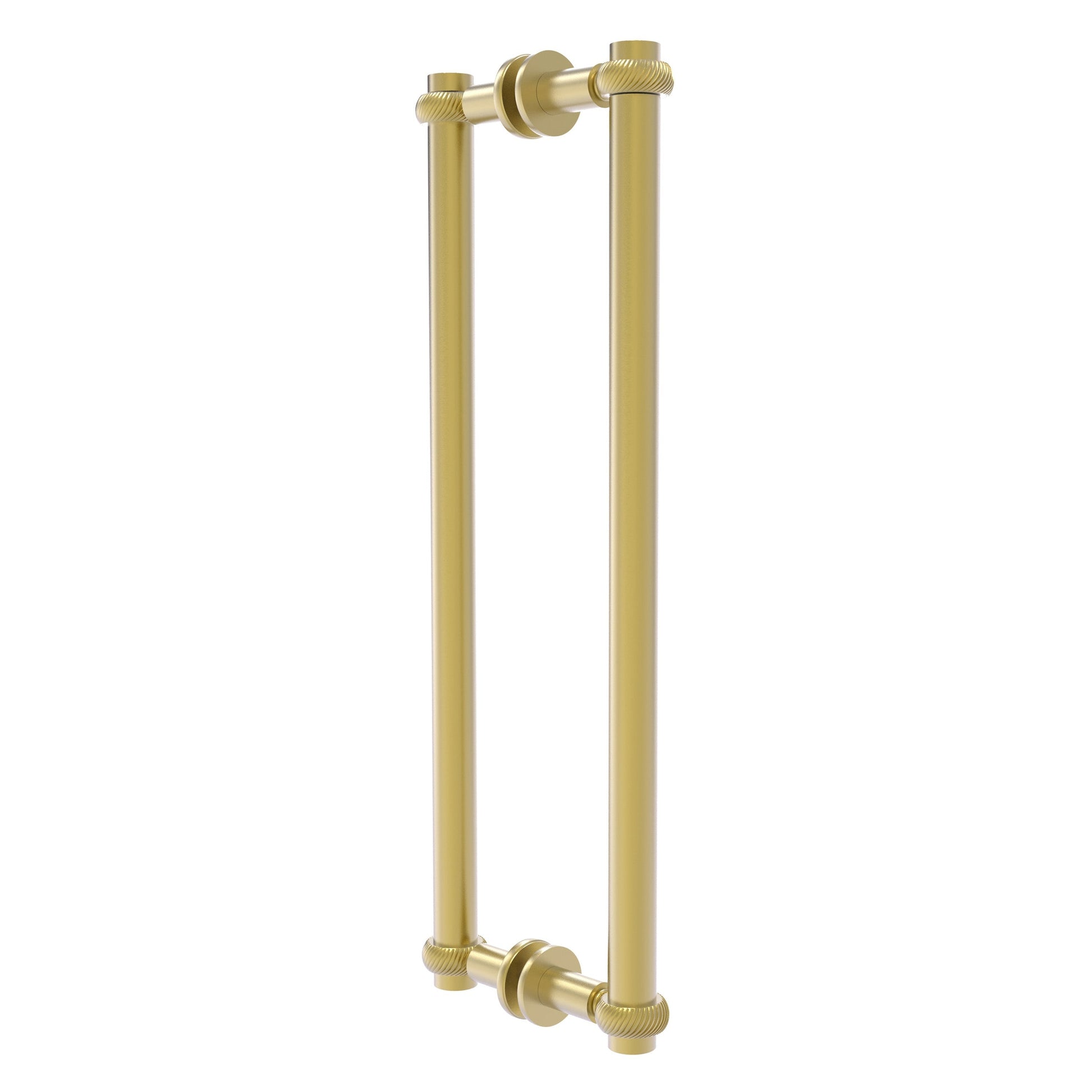 Allied Brass 404T-18BB 19.4" x 7.2" Satin Brass Solid Brass Back-to-Back Shower Door Pull with Twisted Accent