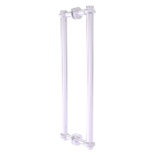 Allied Brass 404T-18BB 19.4" x 7.2" Satin Chrome Solid Brass Back-to-Back Shower Door Pull with Twisted Accent