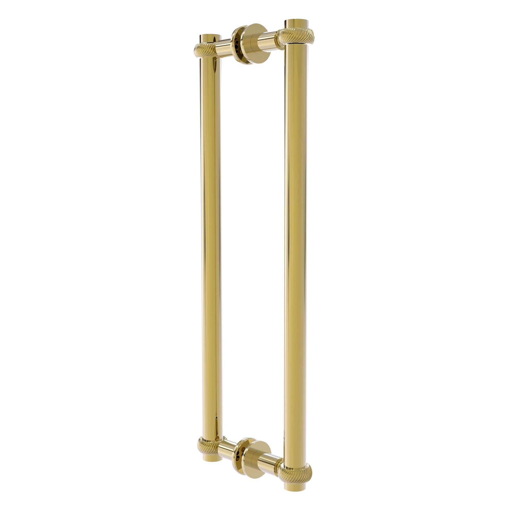 Allied Brass 404T-18BB 19.4" x 7.2" Unlacquered Brass Solid Brass Back-to-Back Shower Door Pull with Twisted Accent