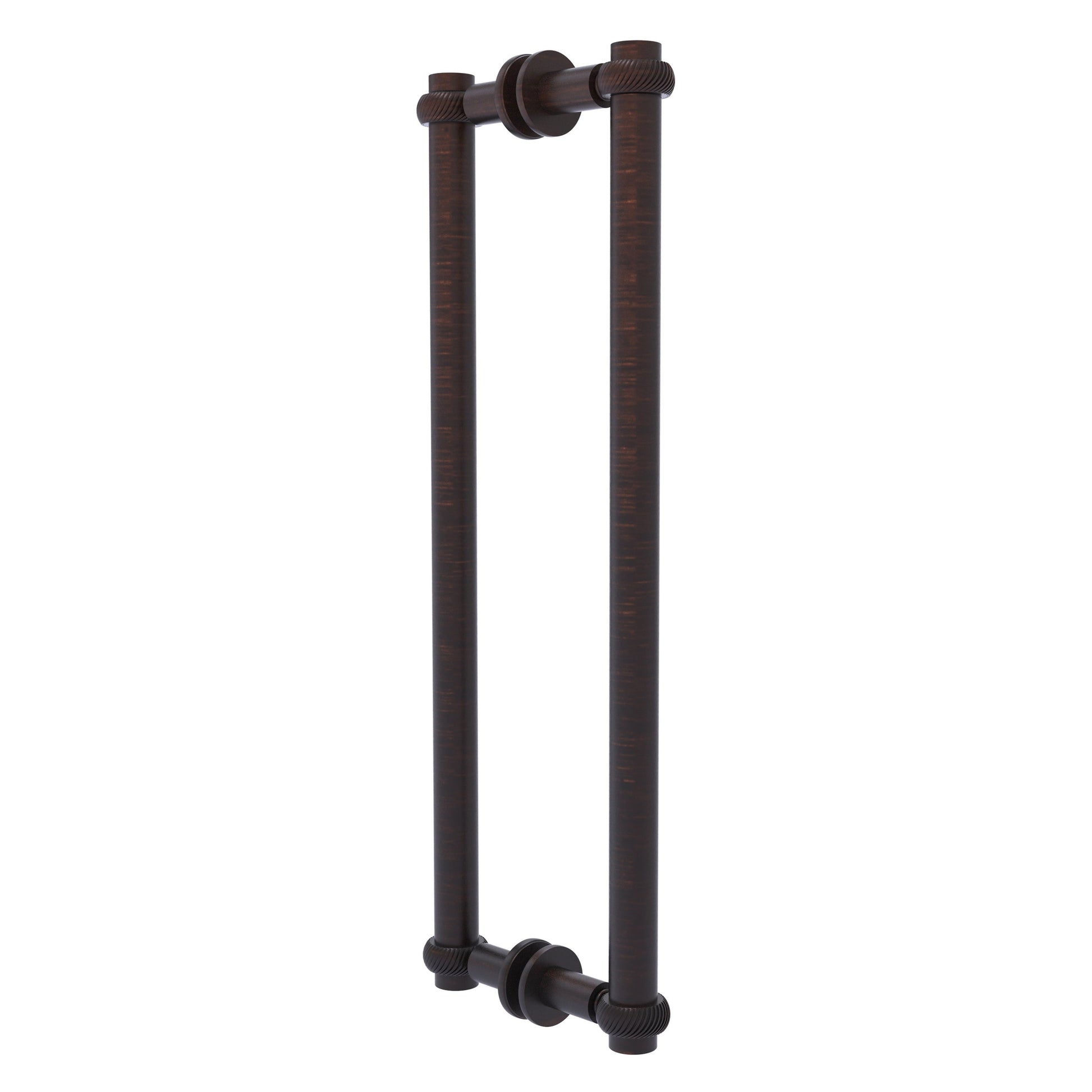 Allied Brass 404T-18BB 19.4" x 7.2" Venetian Bronze Solid Brass Back-to-Back Shower Door Pull with Twisted Accent
