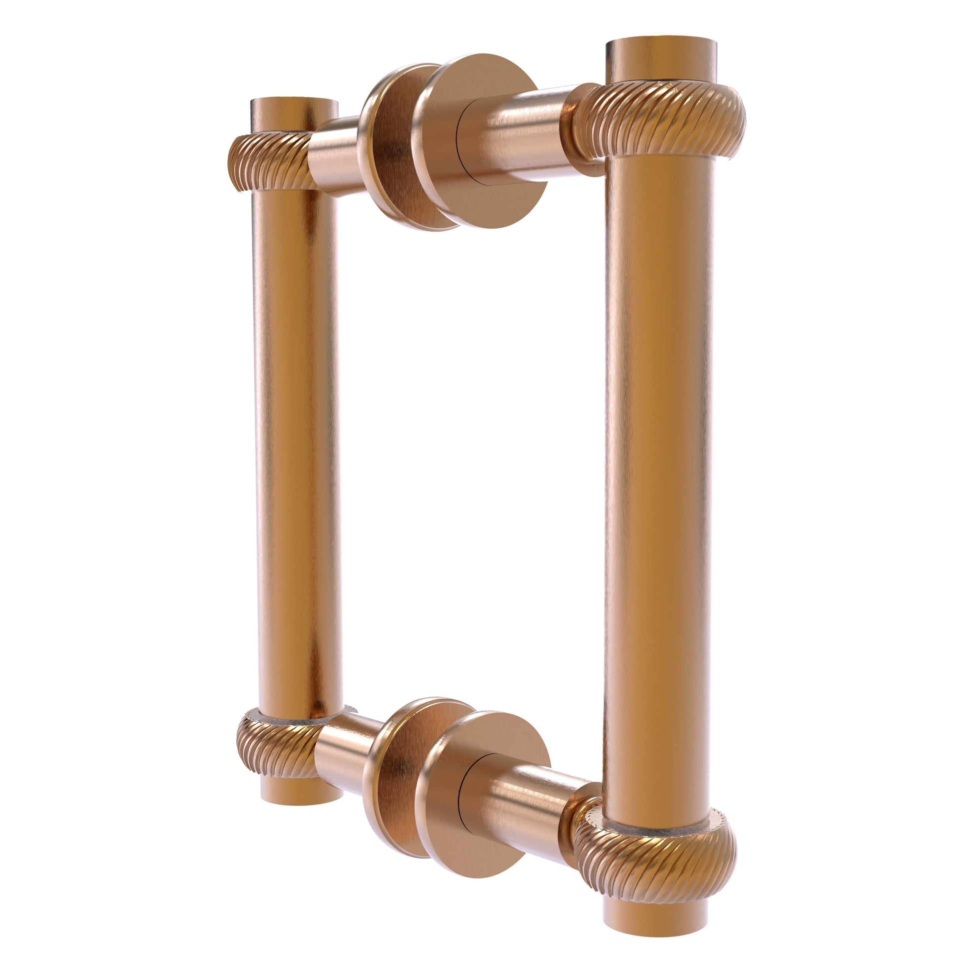 Allied Brass 404T-6BB 7.4" x 7.2" Brushed Bronze Solid Brass Back-to-Back Shower Door Pull with Twisted Accent