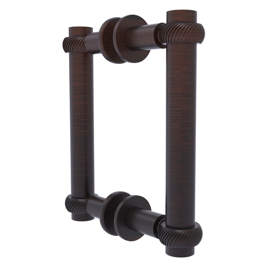 Allied Brass 404T-6BB 7.4" x 7.2" Venetian Bronze Solid Brass Back-to-Back Shower Door Pull with Twisted Accent