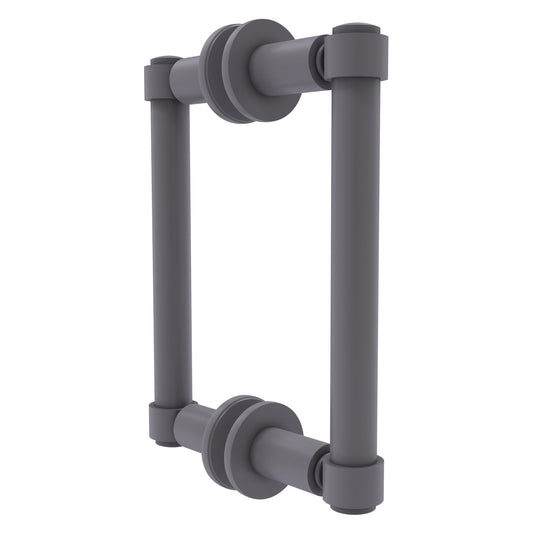 Allied Brass 405-6BB 8.3" x 5.6" Matte Gray Solid Brass Back-to-Back Shower Door Pull