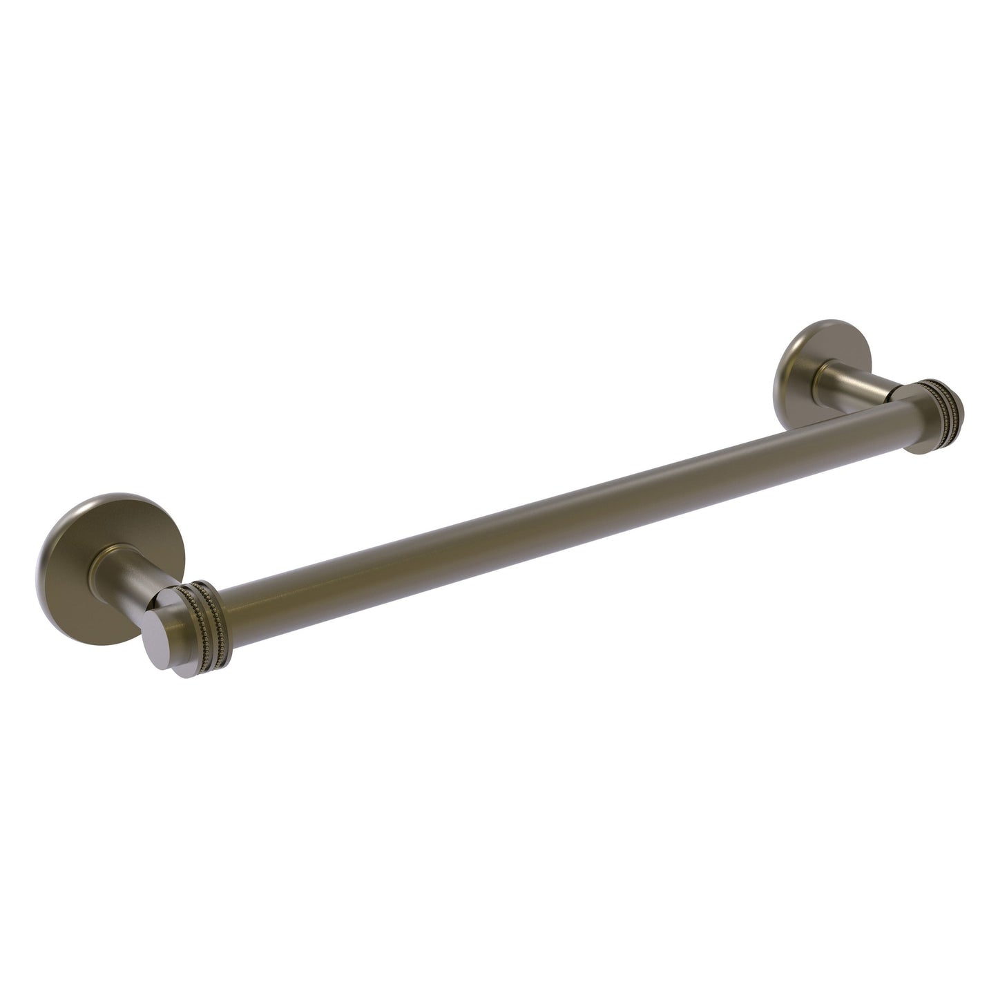 Allied Brass Continental 18" x 20.5" Antique Brass Solid Brass Towel Bar with Dotted Detail