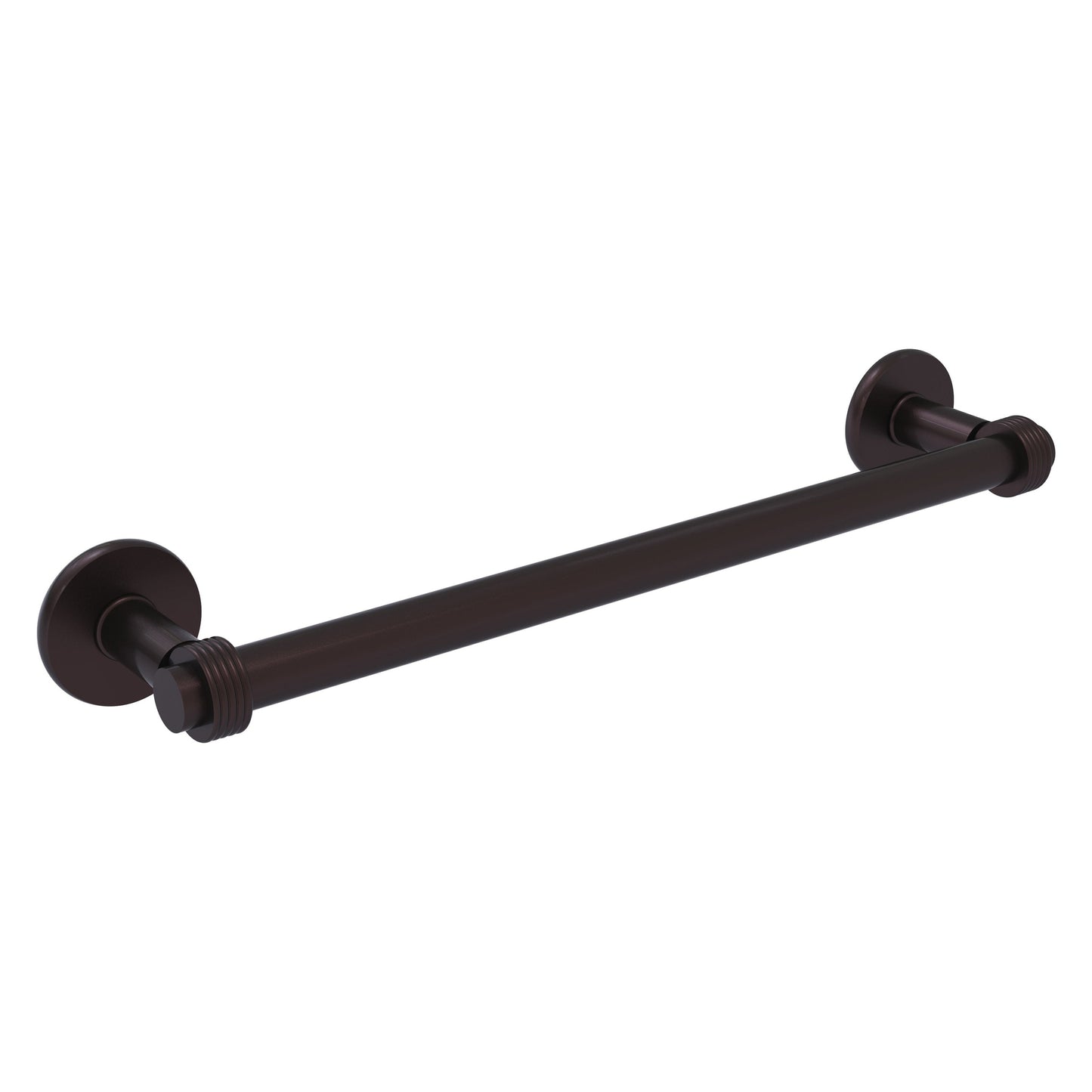 Allied Brass Continental 18" x 20.5" Antique Bronze Solid Brass Towel Bar With Grooved Detail