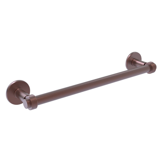Allied Brass Continental 18" x 20.5" Antique Copper Solid Brass Towel Bar With Grooved Detail