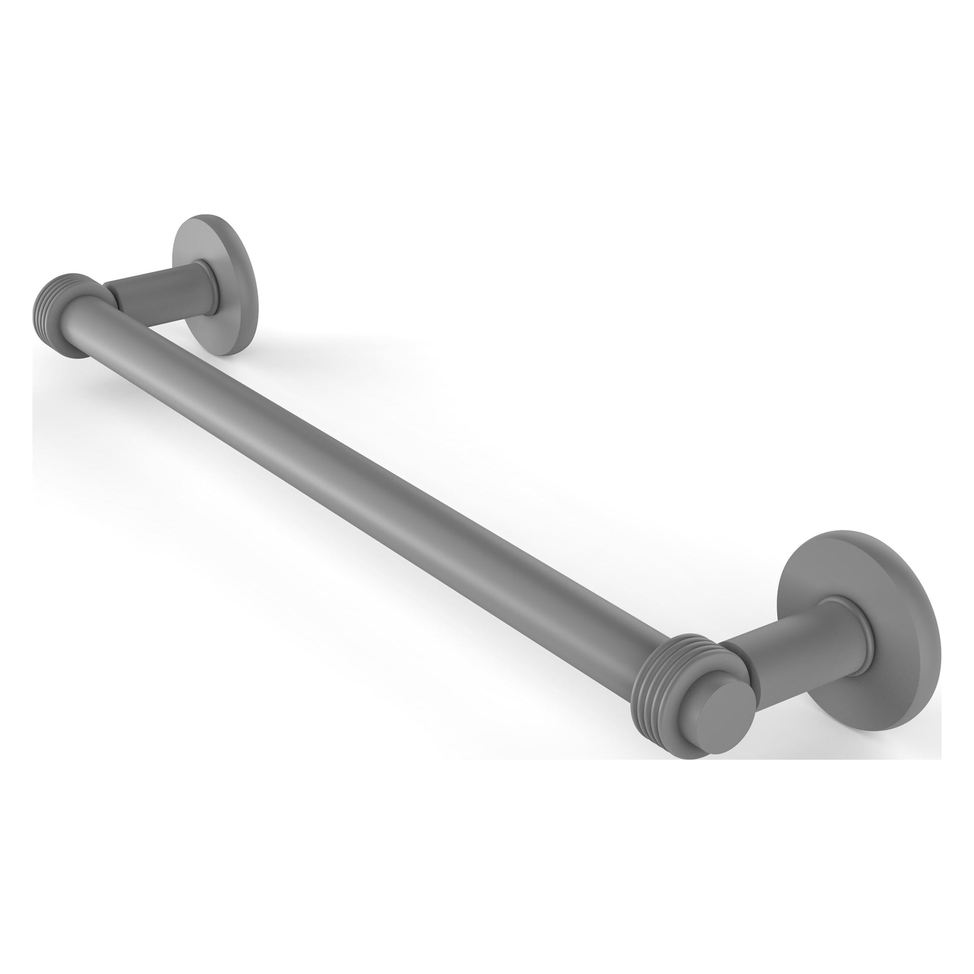 Allied Brass Continental 18" x 20.5" Matte Gray Solid Brass Towel Bar With Grooved Detail
