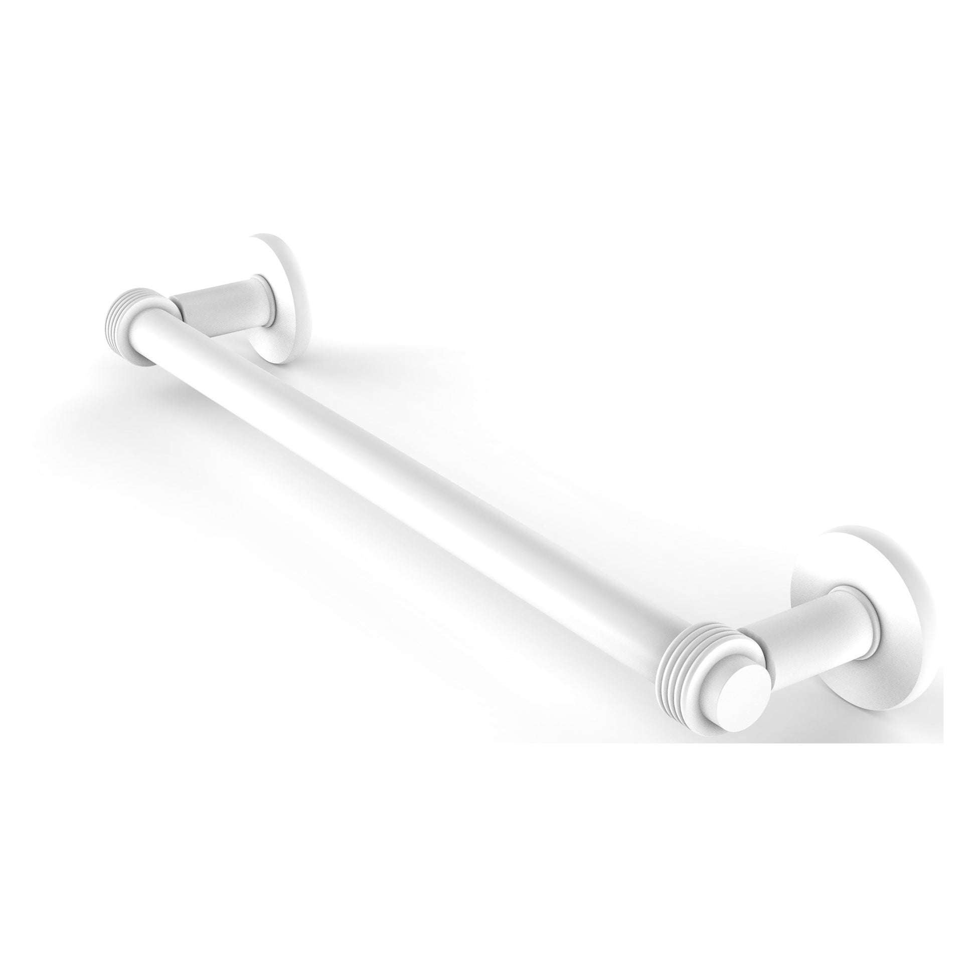 Allied Brass Continental 18" x 20.5" Matte White Solid Brass Towel Bar With Grooved Detail