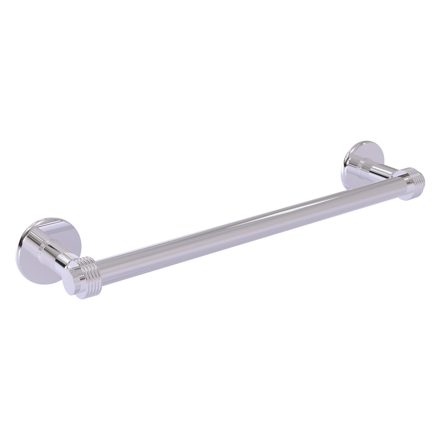 Allied Brass Continental 18" x 20.5" Polished Chrome Solid Brass Towel Bar With Grooved Detail