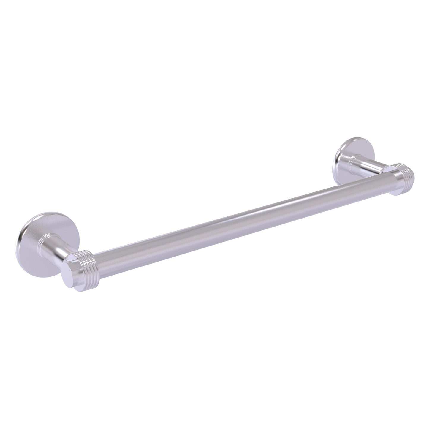 Allied Brass Continental 18" x 20.5" Satin Chrome Solid Brass Towel Bar With Grooved Detail