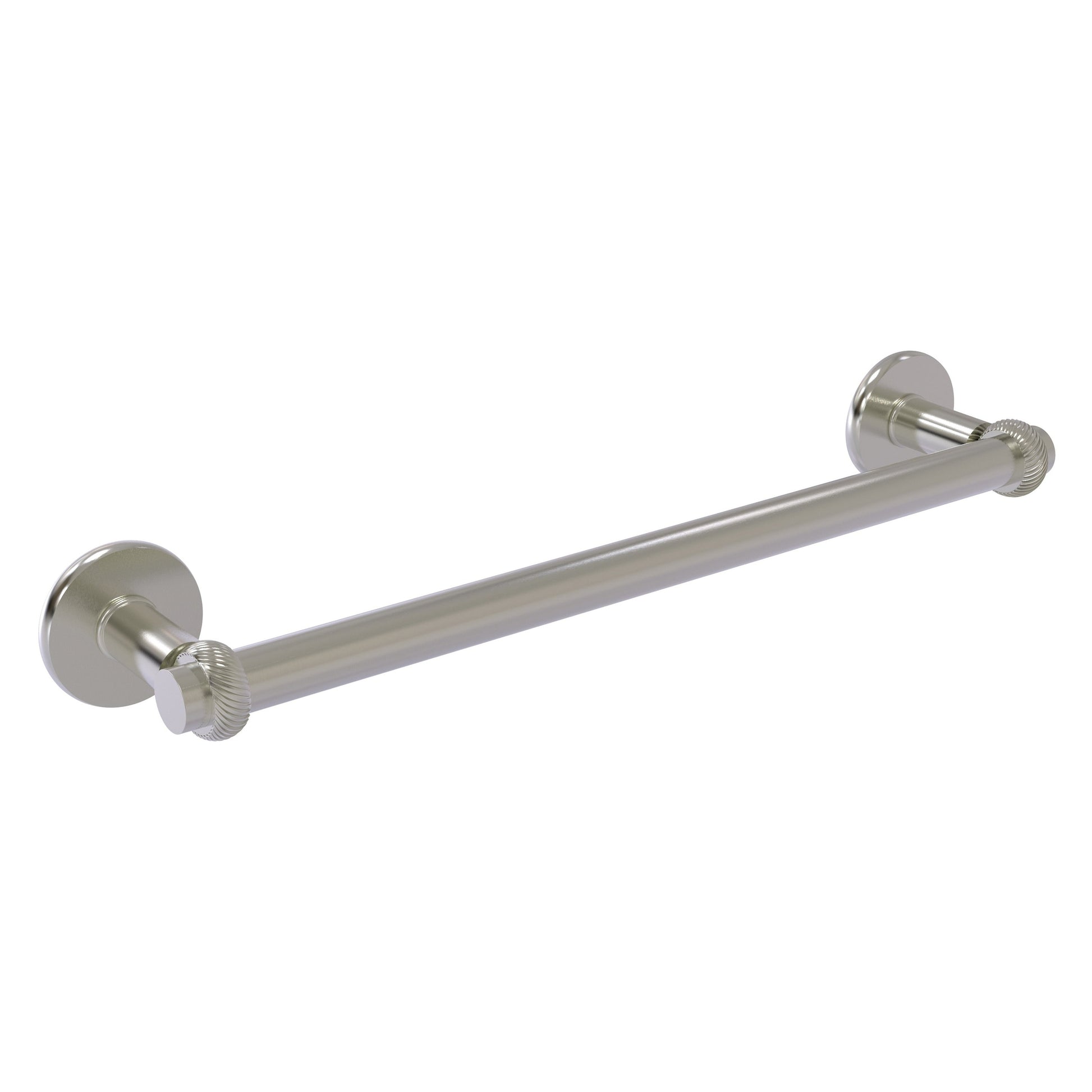 Allied Brass Continental 18" x 20.5" Satin Nickel Solid Brass Towel Bar With Twist Detail