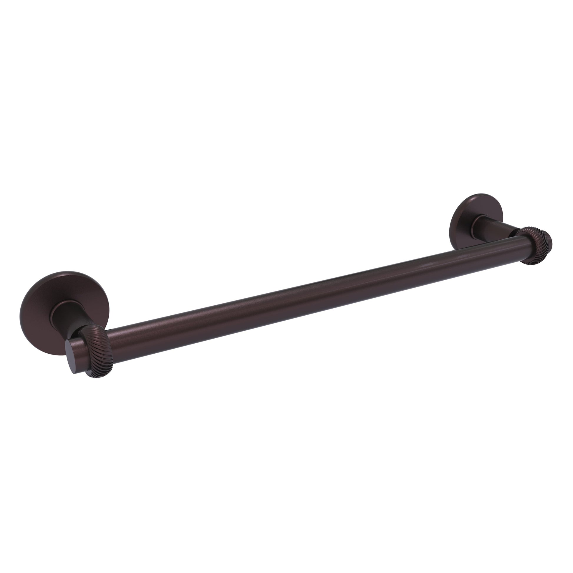 Allied Brass Continental 20" x 26.5" Antique Bronze Solid Brass Towel Bar With Twist Detail