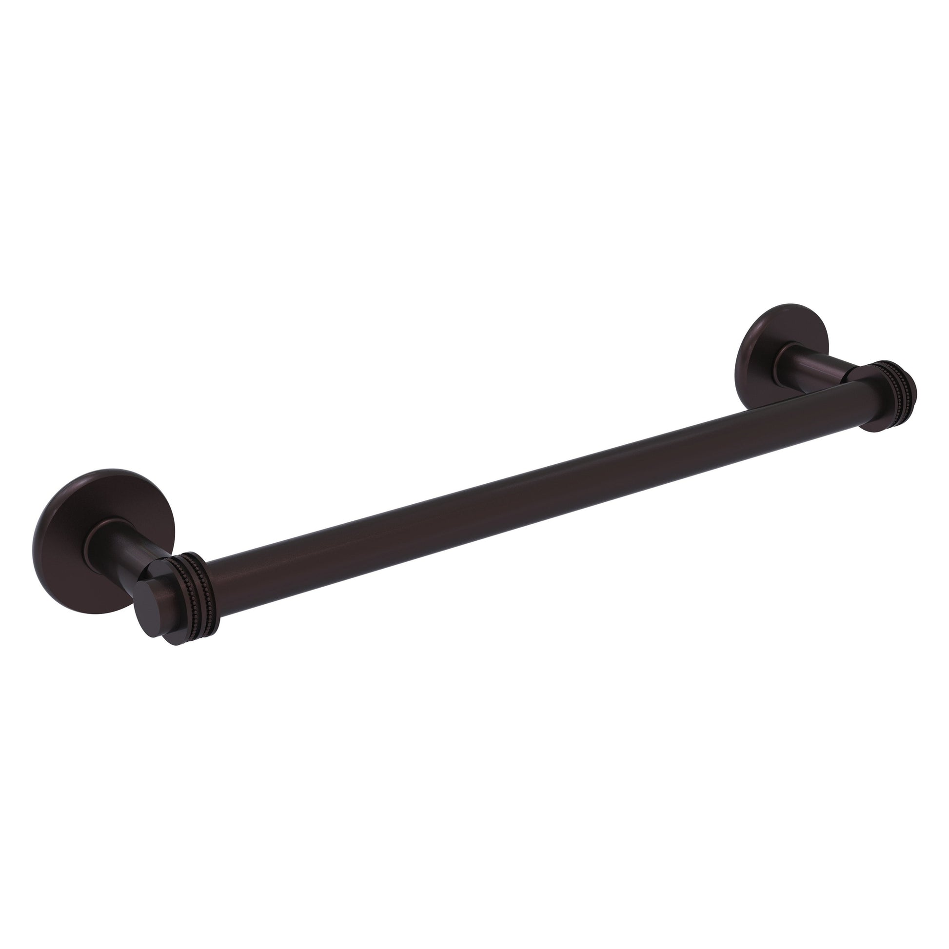 Allied Brass Continental 20" x 26.5" Antique Bronze Solid Brass Towel Bar with Dotted Detail