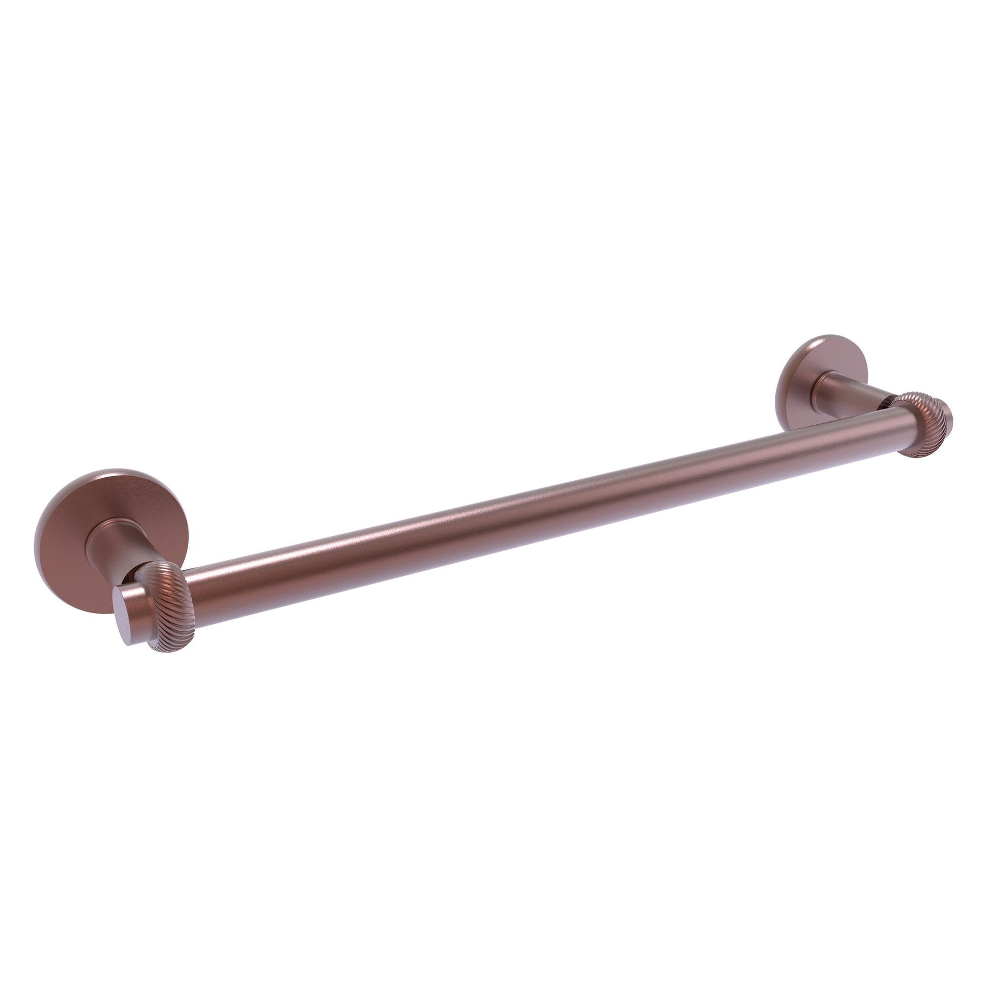 Allied Brass Continental 20" x 26.5" Antique Copper Solid Brass Towel Bar With Twist Detail