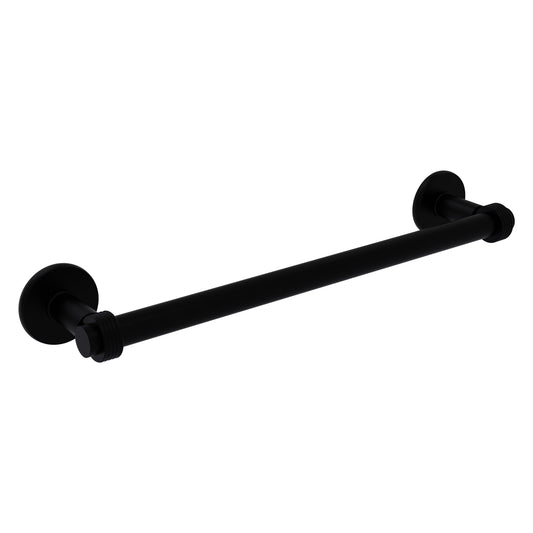 Allied Brass Continental 20" x 26.5" Matte Black Solid Brass Towel Bar With Grooved Detail