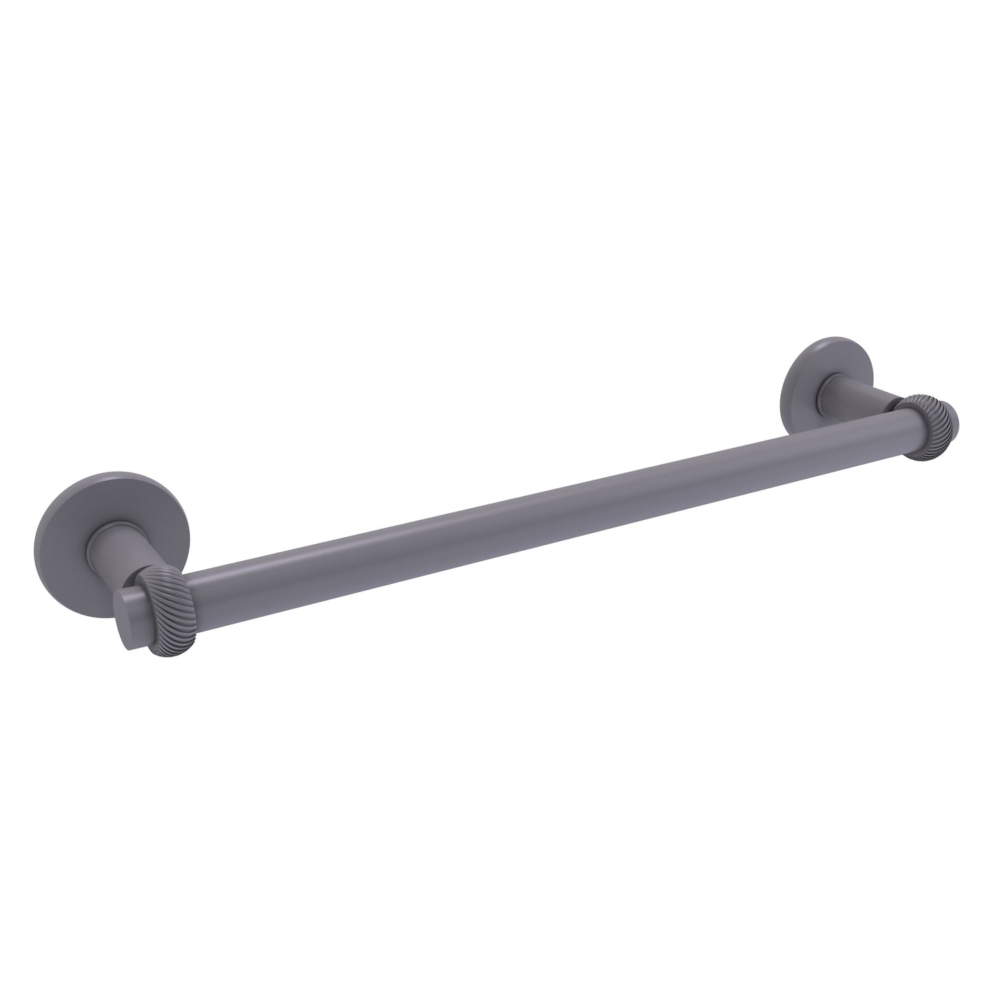 Allied Brass Continental 20" x 26.5" Matte Gray Solid Brass Towel Bar With Twist Detail