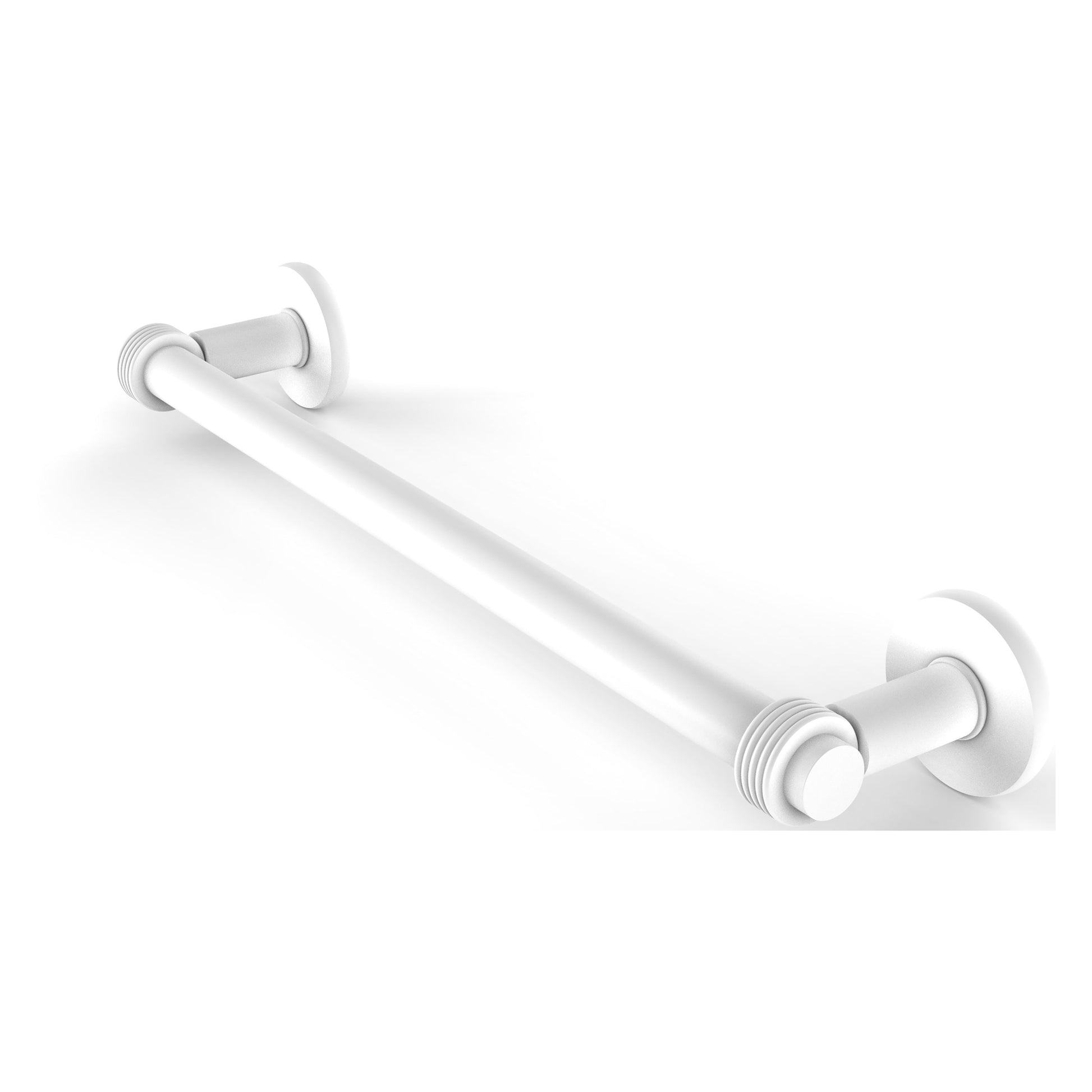 Allied Brass Continental 20" x 26.5" Matte White Solid Brass Towel Bar With Grooved Detail