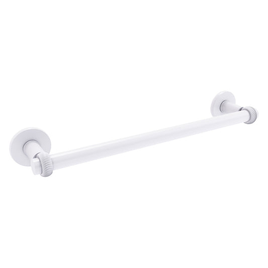 Allied Brass Continental 20" x 26.5" Matte White Solid Brass Towel Bar With Twist Detail