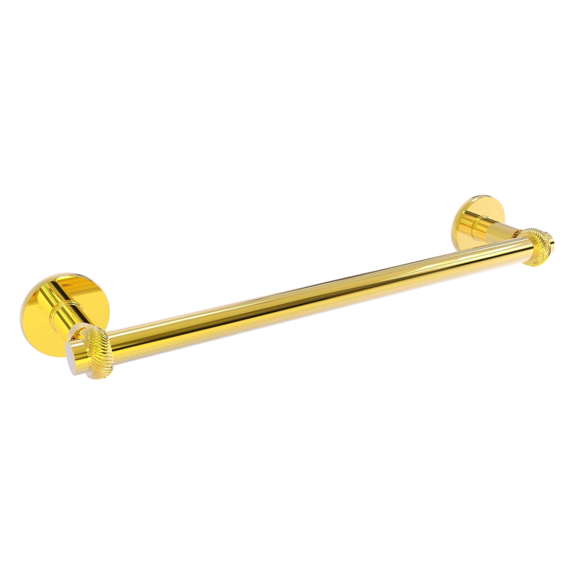 Allied Brass Continental 20" x 26.5" Polished Brass Solid Brass Towel Bar With Twist Detail