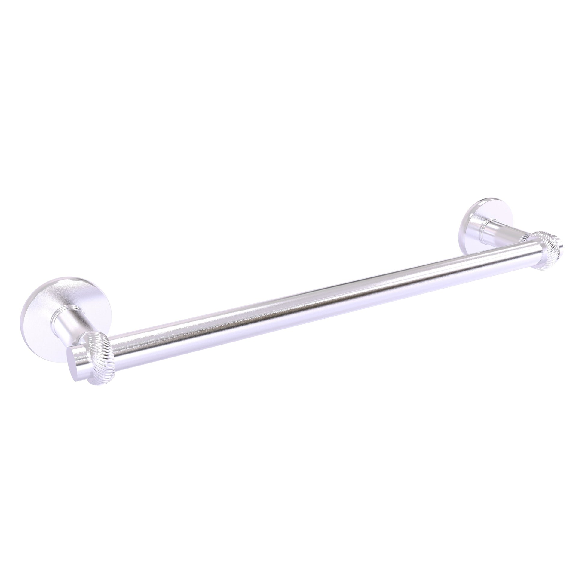 Allied Brass Continental 20" x 26.5" Satin Chrome Solid Brass Towel Bar With Twist Detail