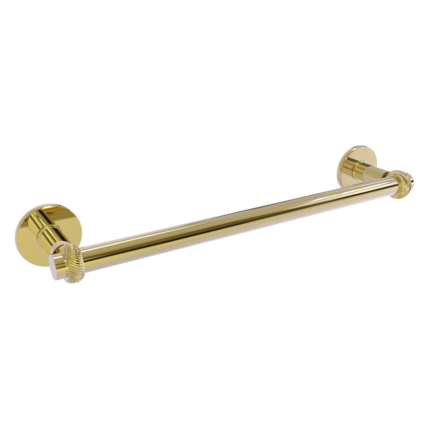 Allied Brass Continental 20" x 26.5" Unlacquered Brass Solid Brass Towel Bar With Twist Detail