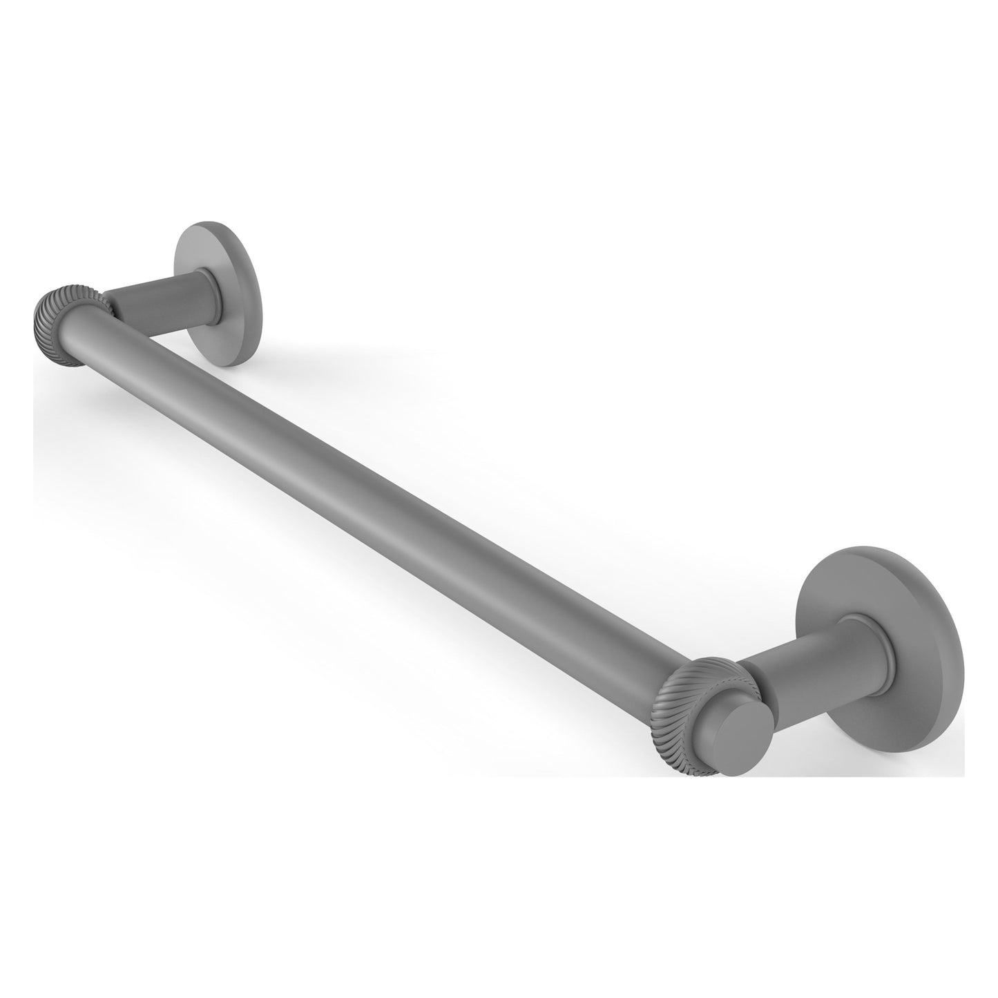 Allied Brass Continental 30" x 32.5" Matte Gray Solid Brass Towel Bar With Twist Detail