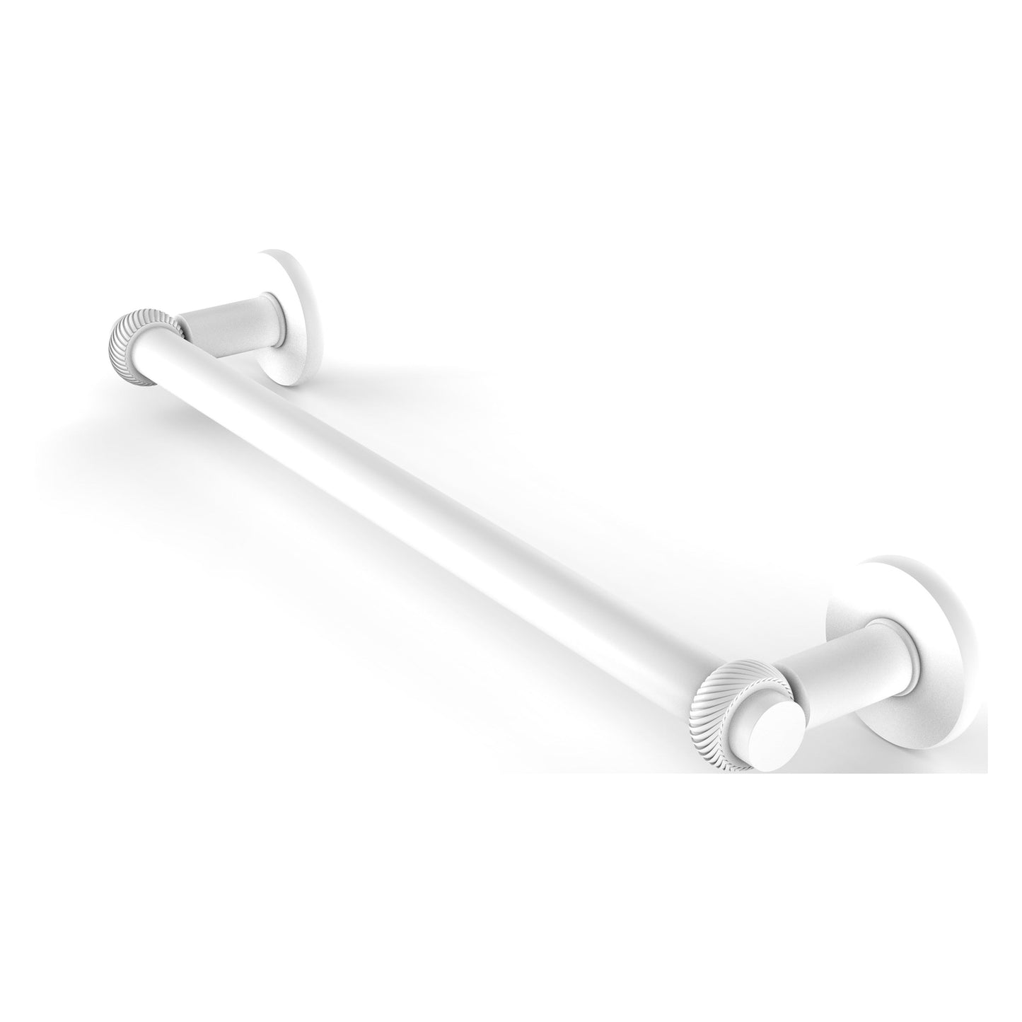 Allied Brass Continental 30" x 32.5" Matte White Solid Brass Towel Bar With Twist Detail