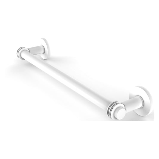 Allied Brass Continental 30" x 32.5" Matte White Solid Brass Towel Bar with Dotted Detail