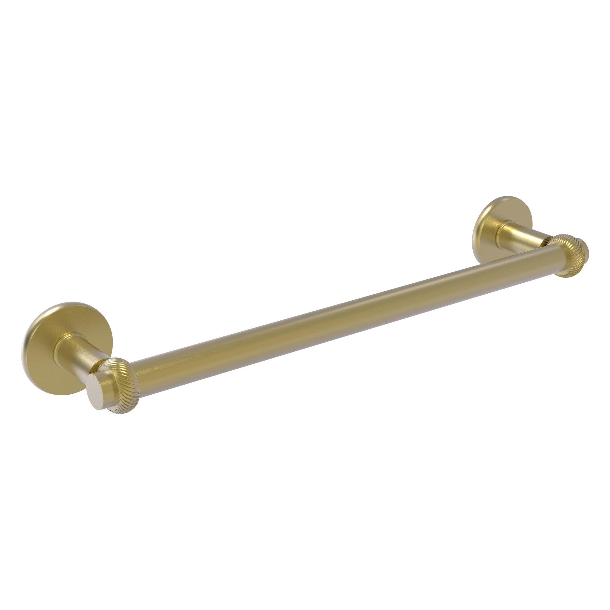 Allied Brass Continental 30" x 32.5" Satin Brass Solid Brass Towel Bar With Twist Detail