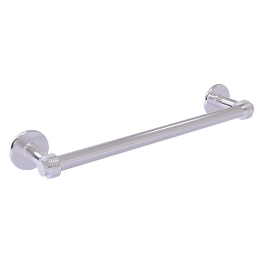 Allied Brass Continental 30" x 32.5" Satin Chrome Solid Brass Towel Bar With Grooved Detail
