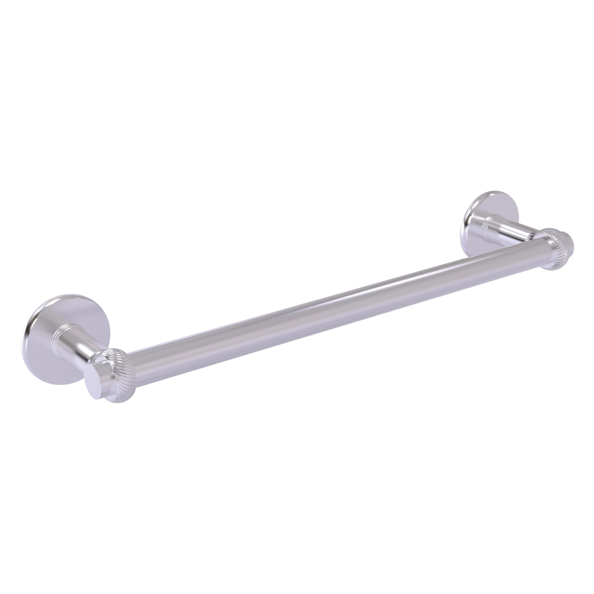 Allied Brass Continental 30" x 32.5" Satin Chrome Solid Brass Towel Bar With Twist Detail