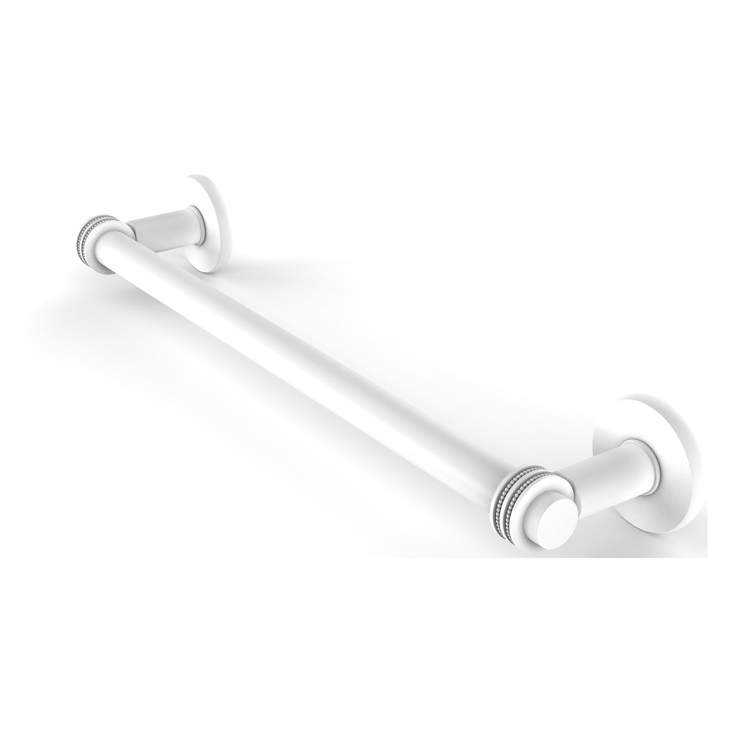 Allied Brass Continental 36" x 38.5" Matte White Solid Brass Towel Bar With Dotted Detail