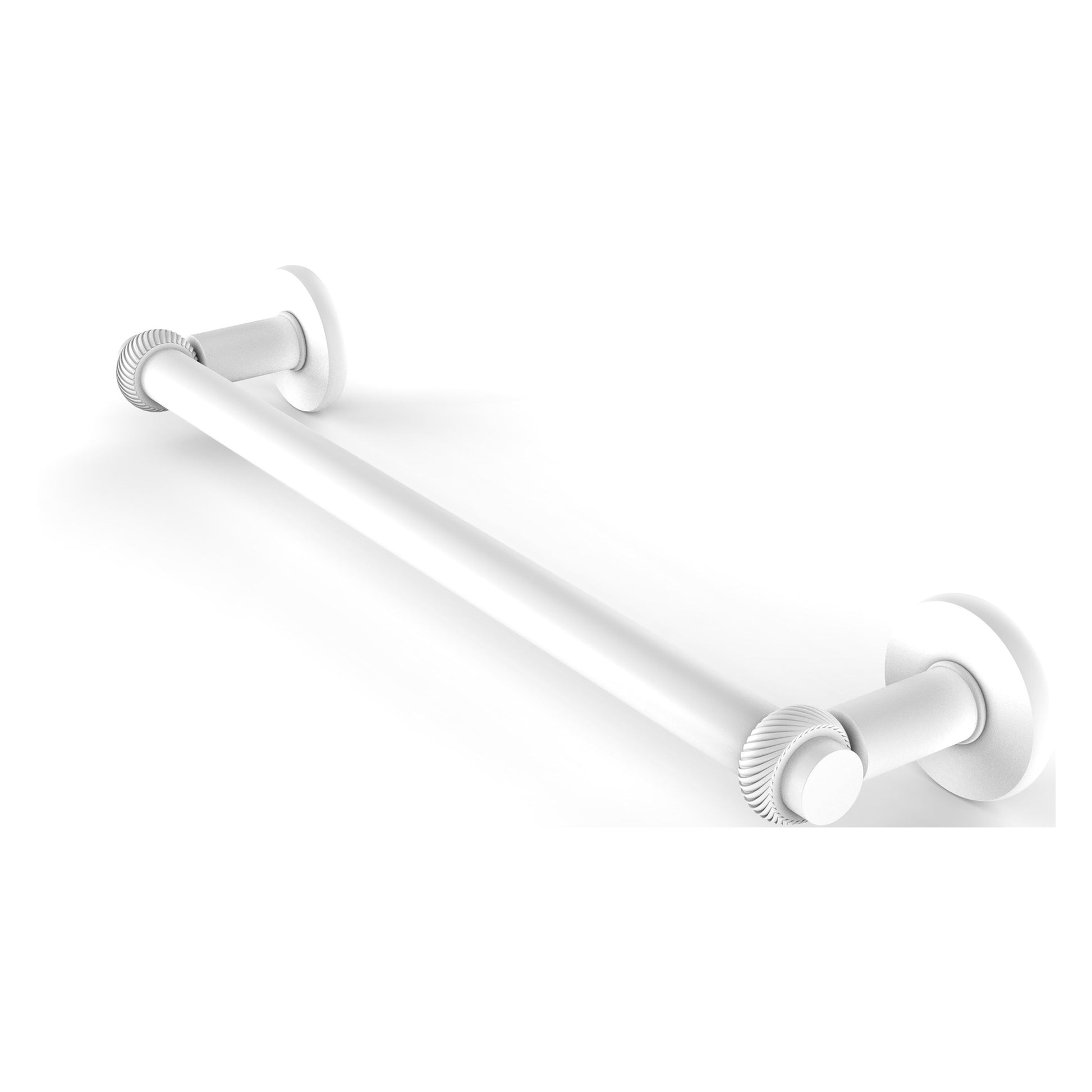 Allied Brass Continental 36" x 38.5" Matte White Solid Brass Towel Bar With Twist Detail